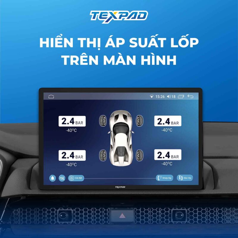 Hiển thị áp suất lốp trên màn hình