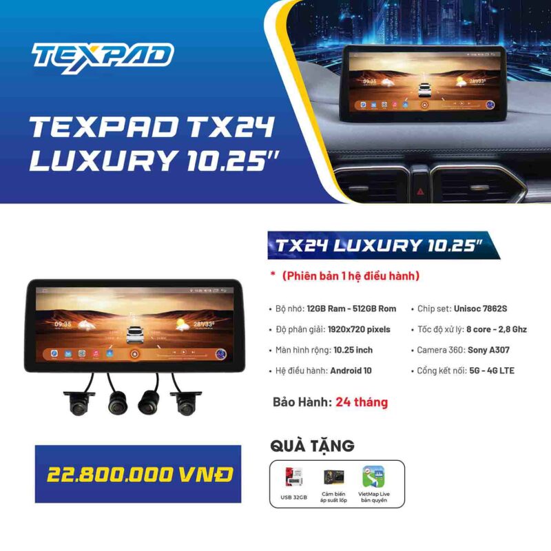 Báo giá màn hình Texpad TX24 Luxury 12GB-512GB 1 hệ điều hành