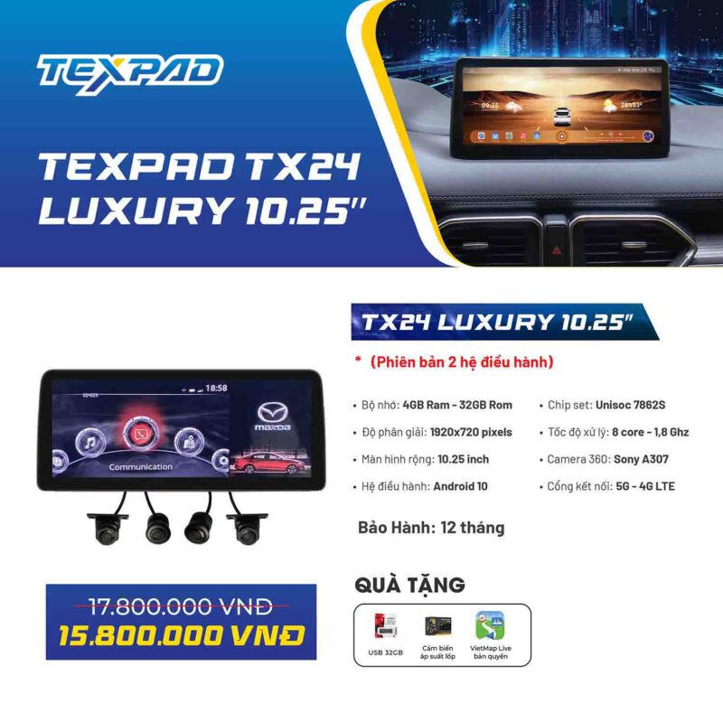 Báo giá màn hình Texpad TX24 Luxury phiên bản 4GB-32GB 2 hệ điều hành