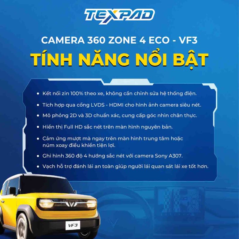 Tính năng nổi bật của camera 360 Texpad Zone 3 VF3