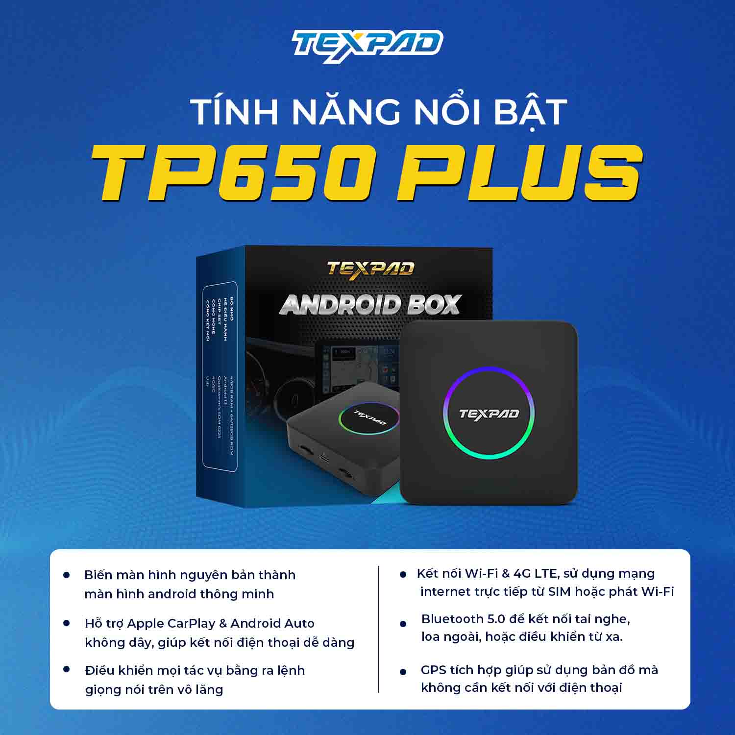 Tính năng nổi bật android box Texpad TP650 Plus