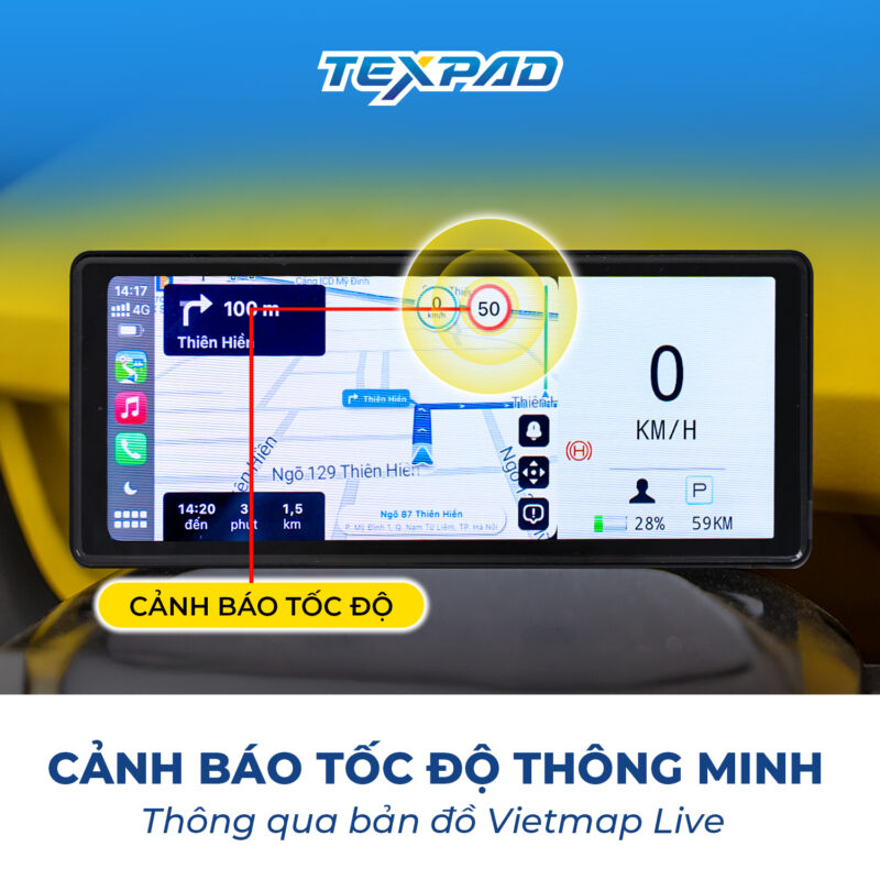 Cảnh báo tốc độ thông minh qua bản đồ Vietmap Live