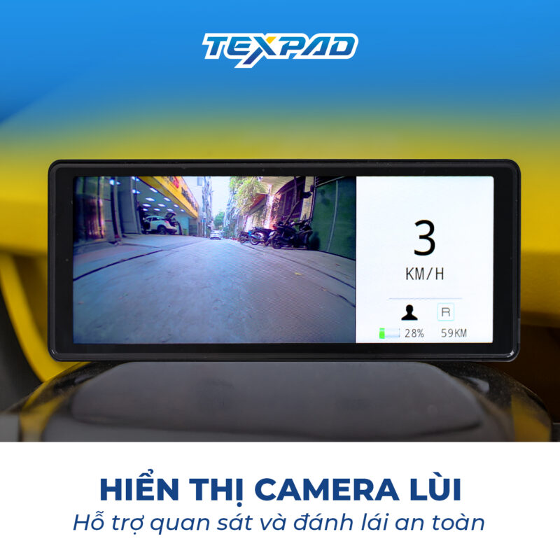 Màn hình Android Texpad TX24 hiển thị camera lùi