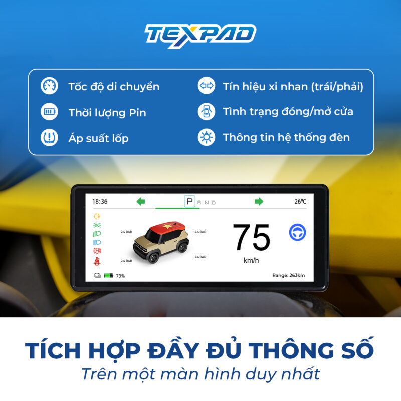 Hiển thị đầy đủ thông số trên màn hình