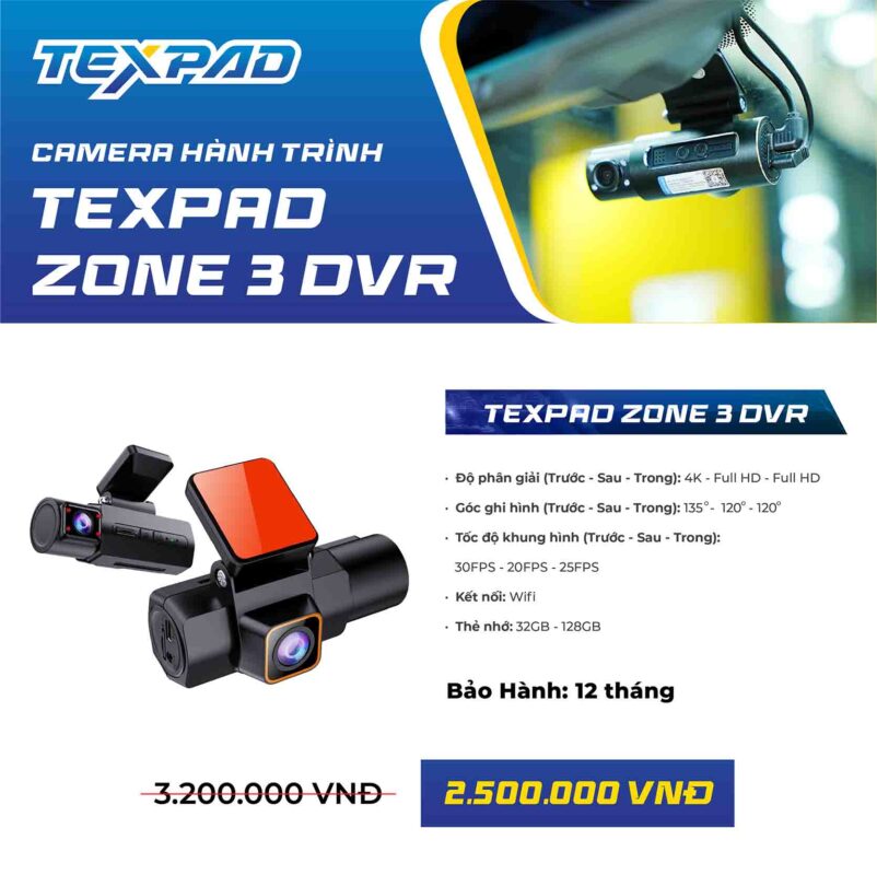 Giá camera hành trình Texpad Zone 3 DVR