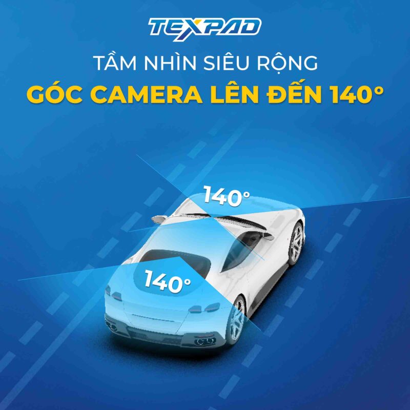 Góc quay 140 camera hành trình Texpad Zone 3 DVR