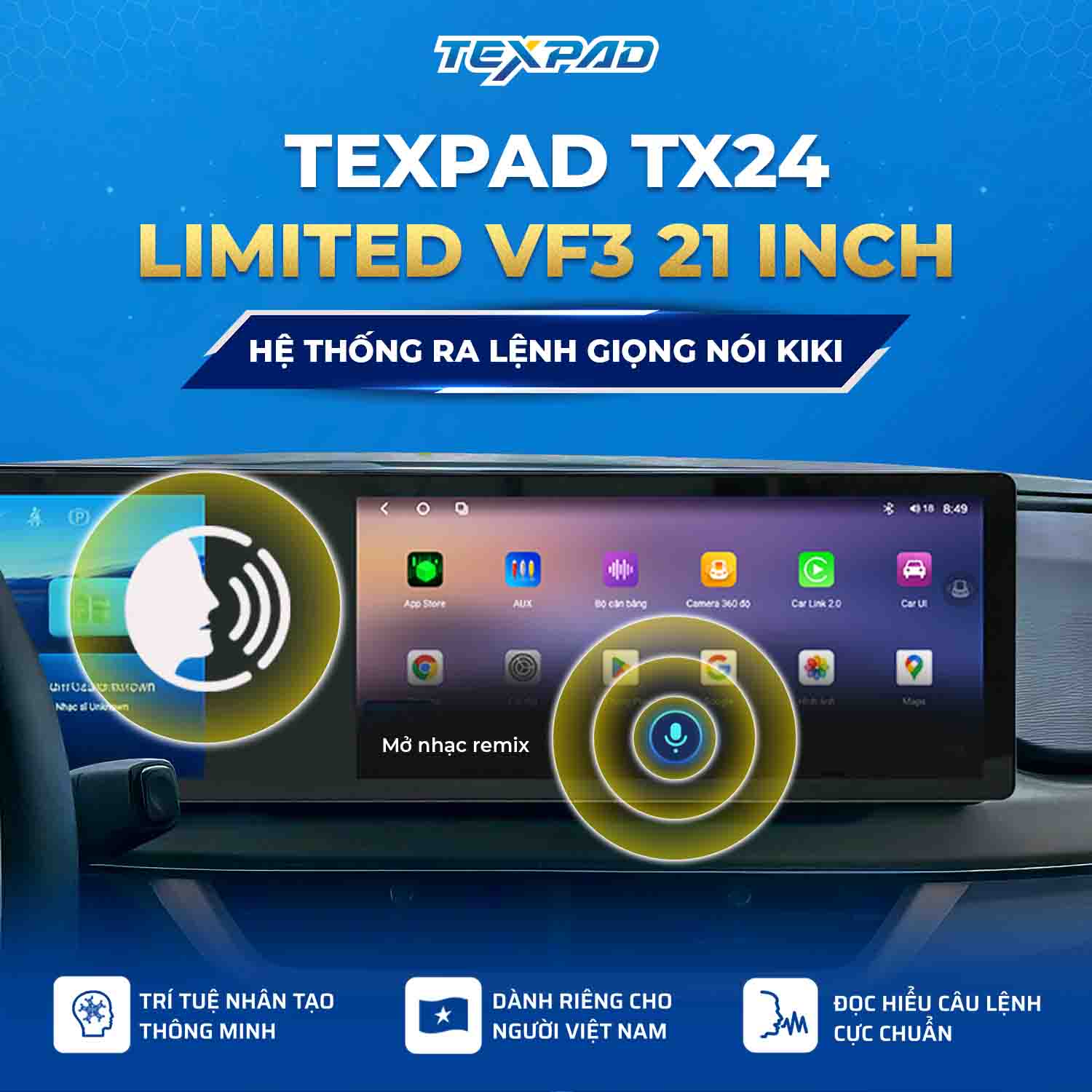 Ra lệnh giọng nói trên màn hình Texpad TX24 VF3 21 inch Limited