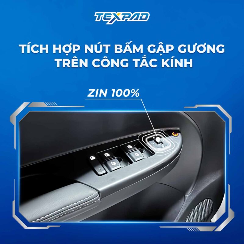 Nút bấm gập gương trên công tắc kính Texgate TG26