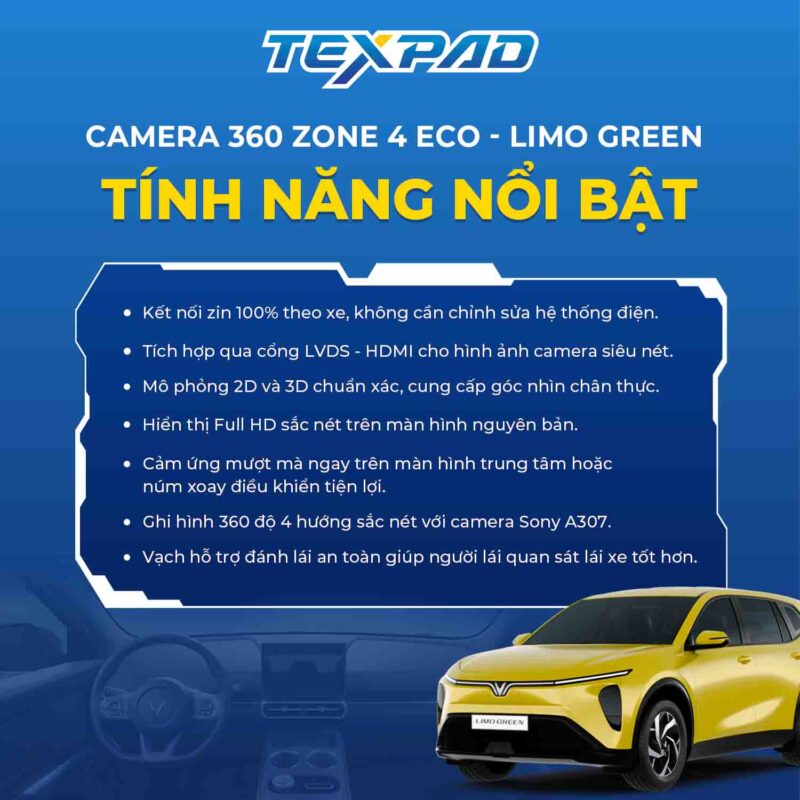 Tính năng nổi bật của Camera 360 Texpad Zone 4 eco Limo Green