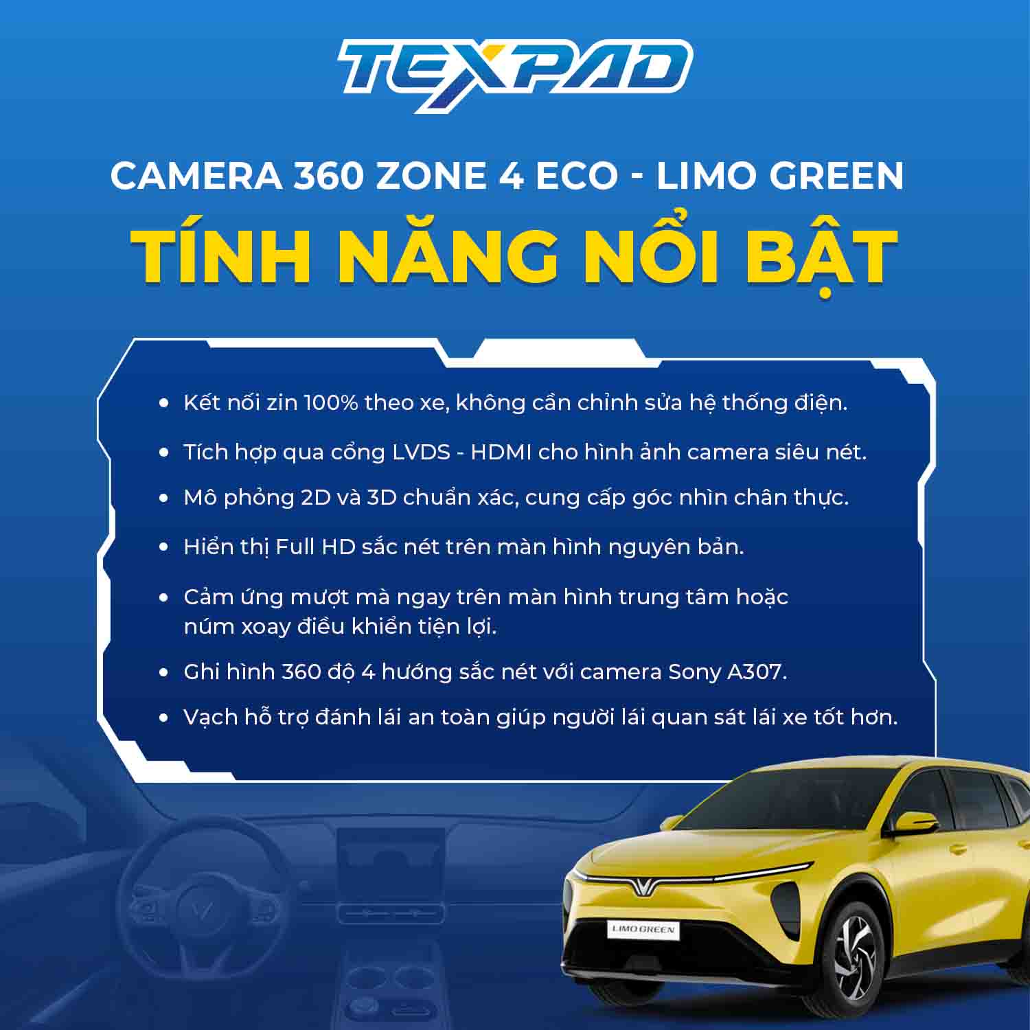 Tính năng nổi bật của Camera 360 Texpad Zone 4 eco Limo Green